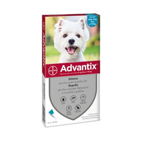 Advantix fiale antipulci e zecche, 4 - 10 KG