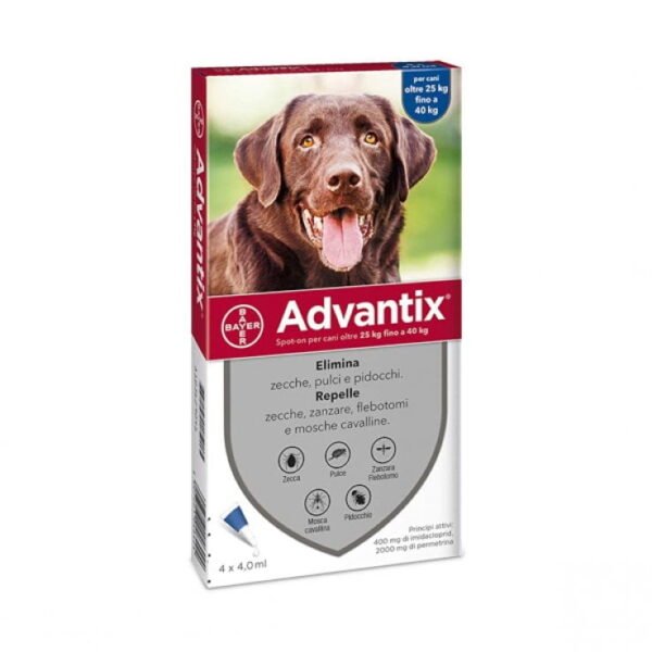 Advantix 4 fiale antipulci zecche da 25 a 40 KG